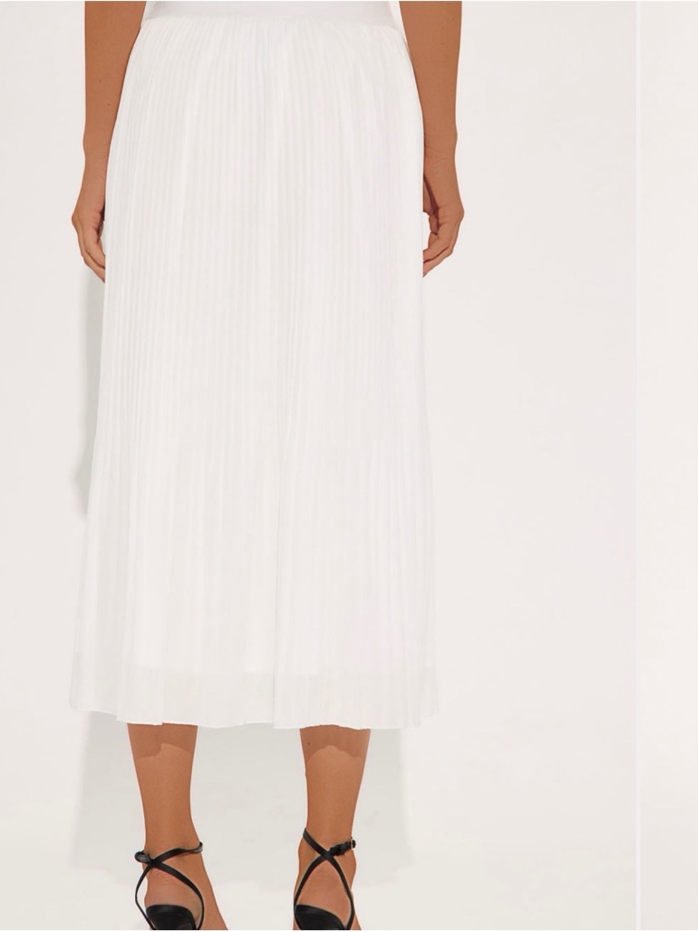 Brand New White Pleated Maxi Skirt